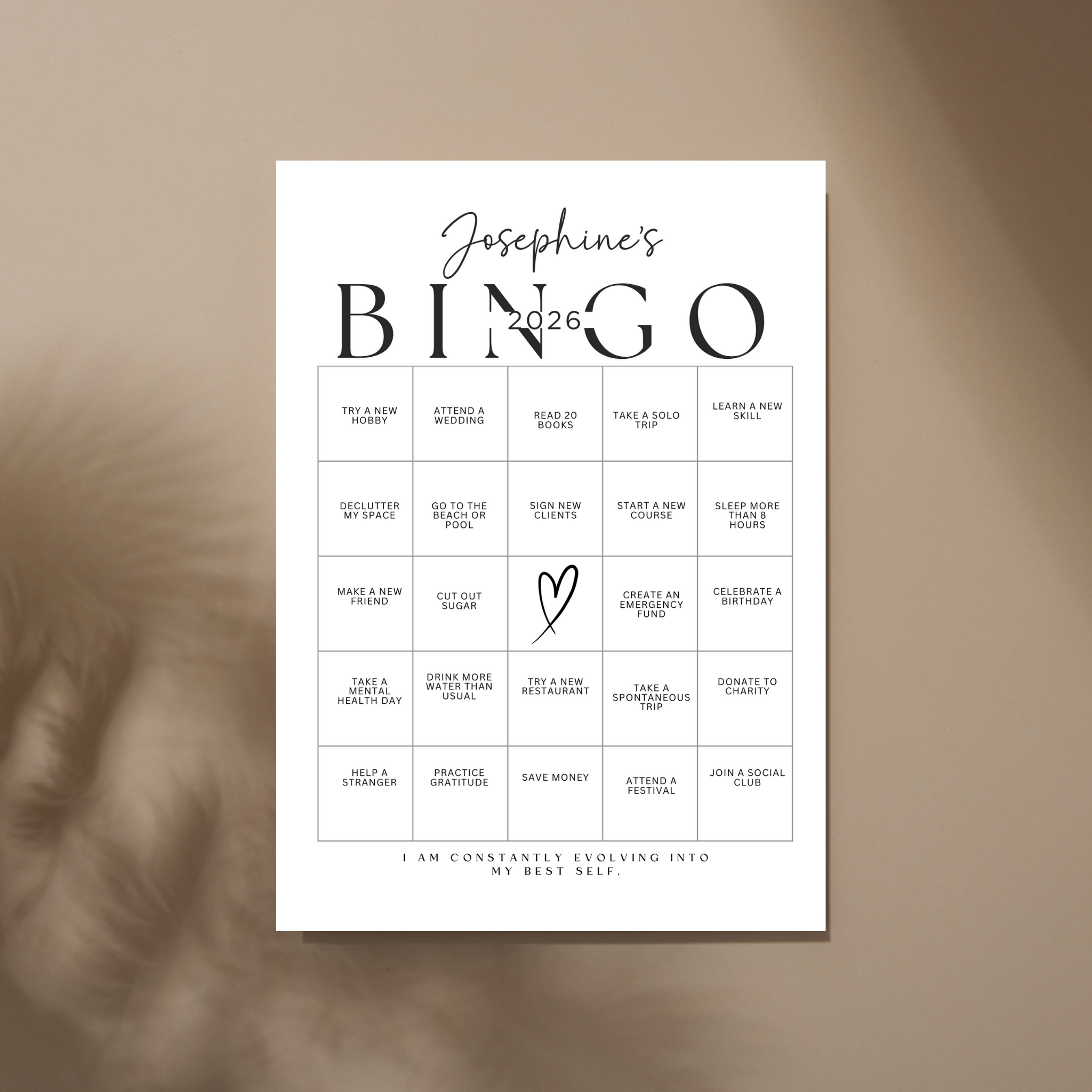 2026 Vision Board Bingo with Photos