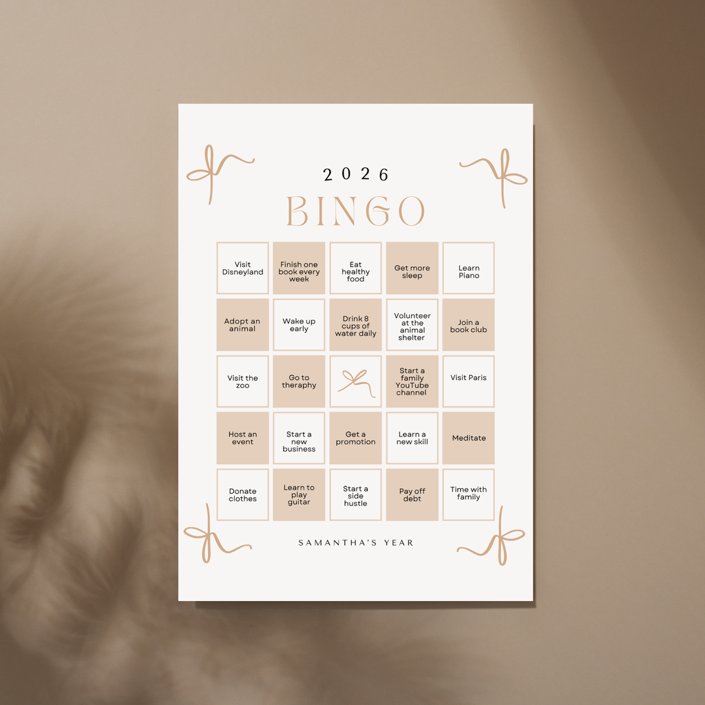 2026 Vision Board Bingo Card