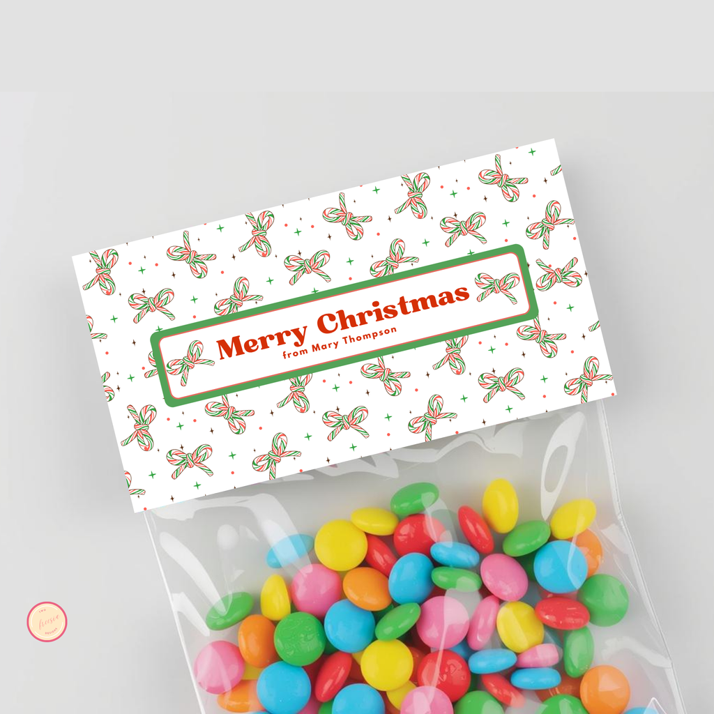 Merry Christmas Treat Bag Topper