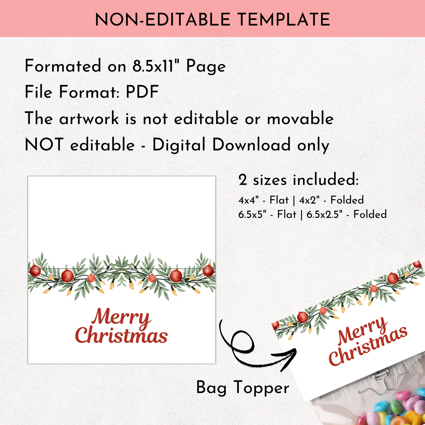 Christmas Treat Bag Topper