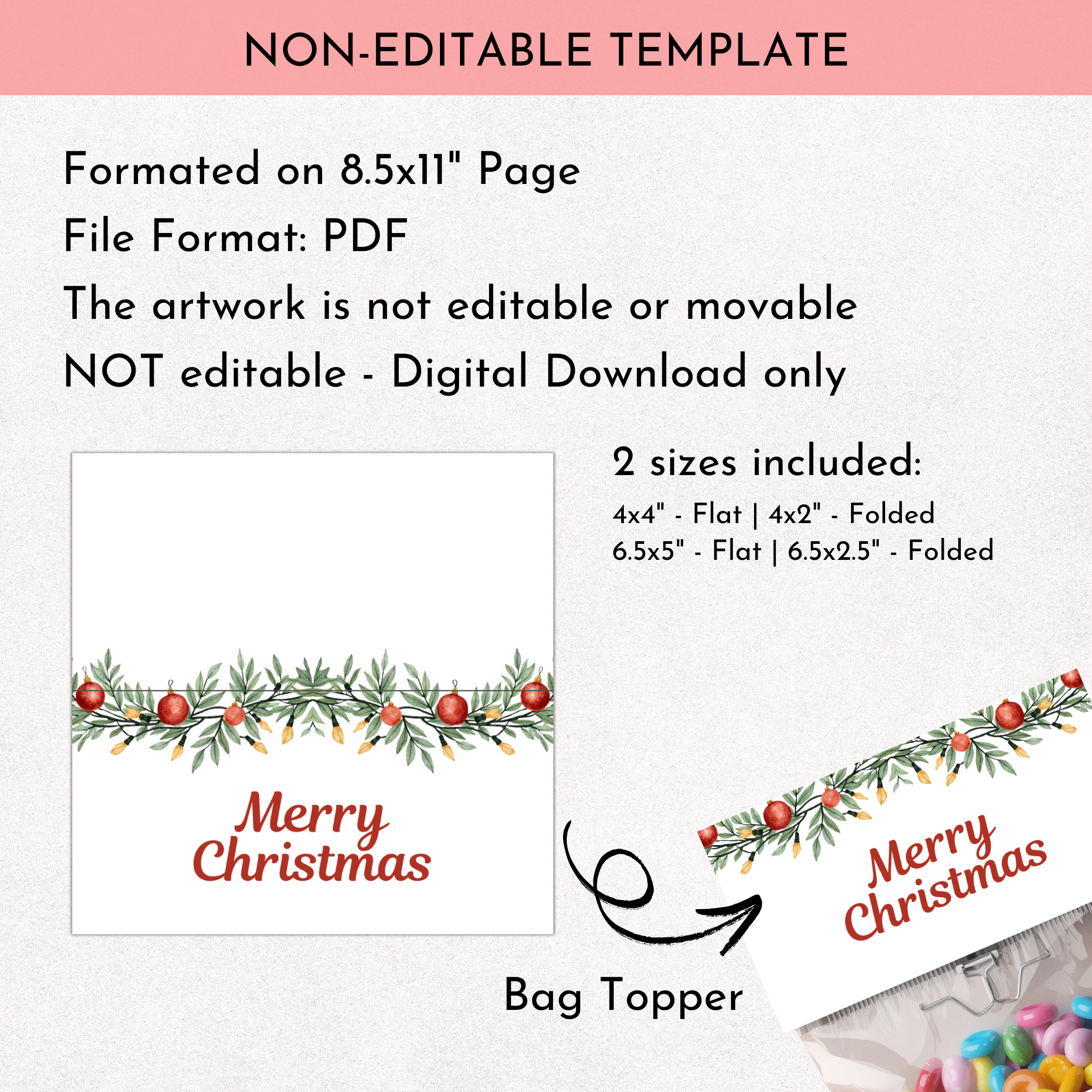 Christmas Treat Bag Topper