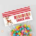 Reindeer Snack Mix Bag Topper