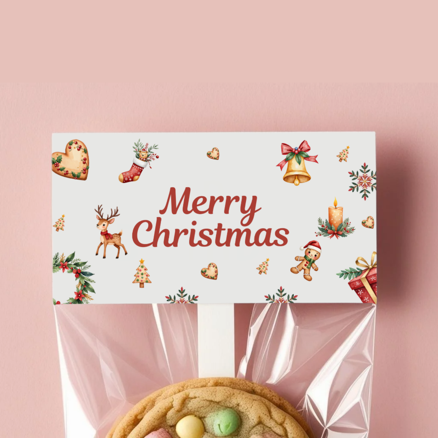 Merry Christmas Treat Bag Topper