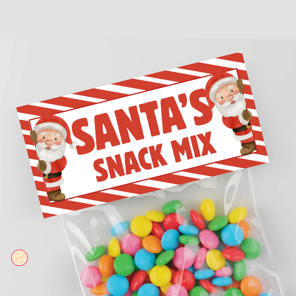 Treat Bag Topper - Santa's Snack Mix