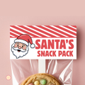 Santa's Snack Pack - Treat Bag Topper