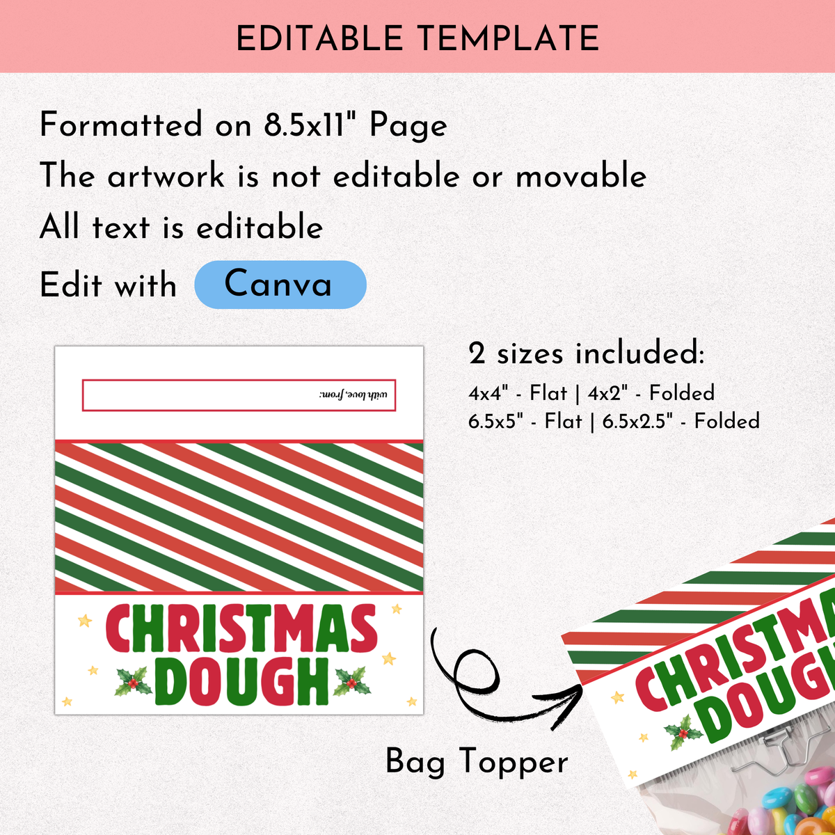Christmas Dough Bag Topper