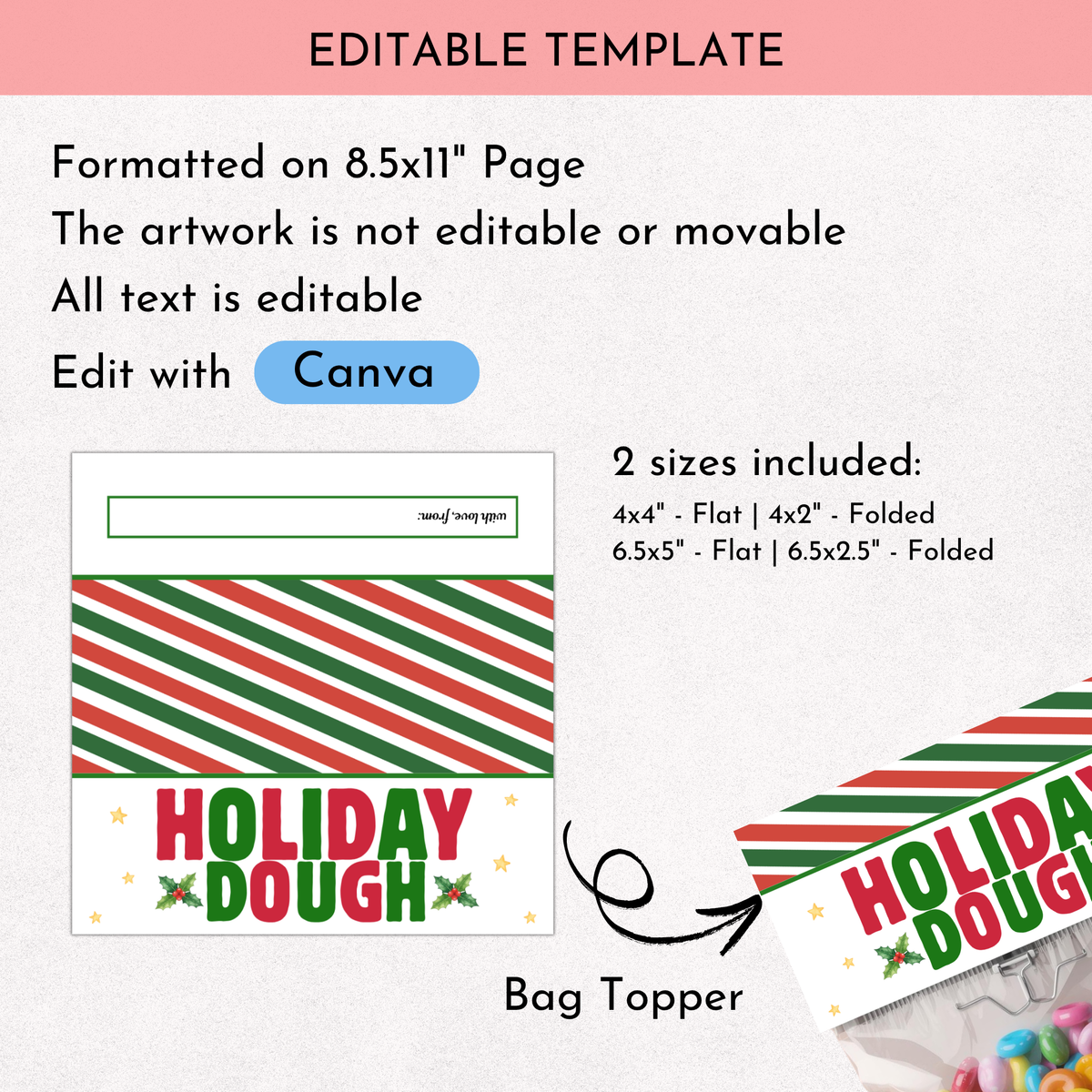 Holiday Dough Bag Topper