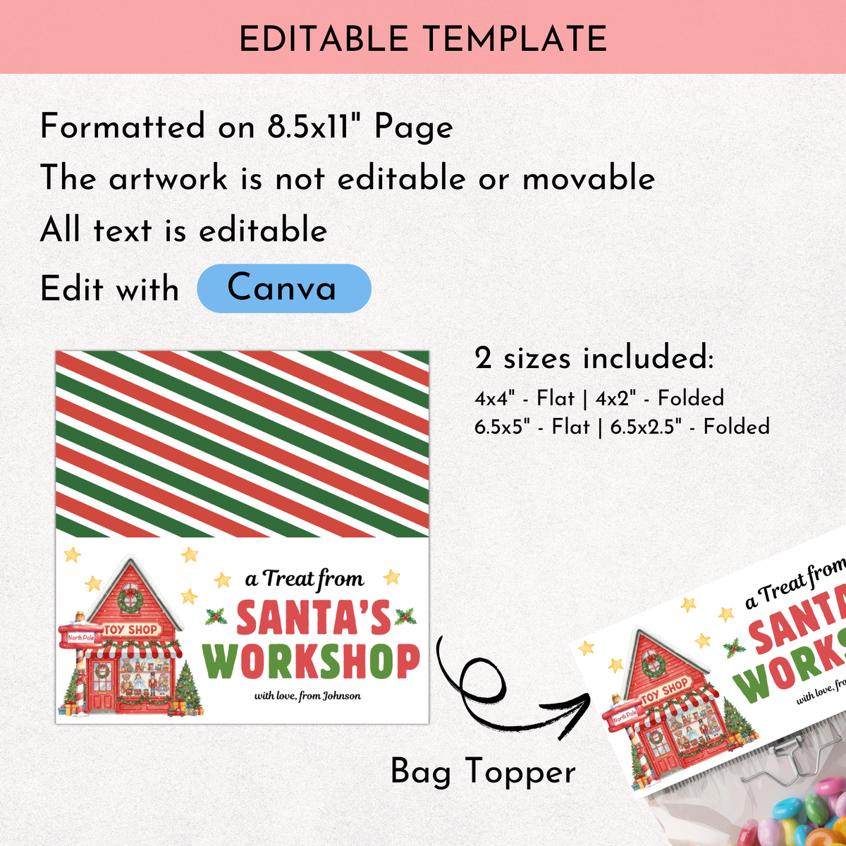 Bag Topper - Santa's Workshop Treat