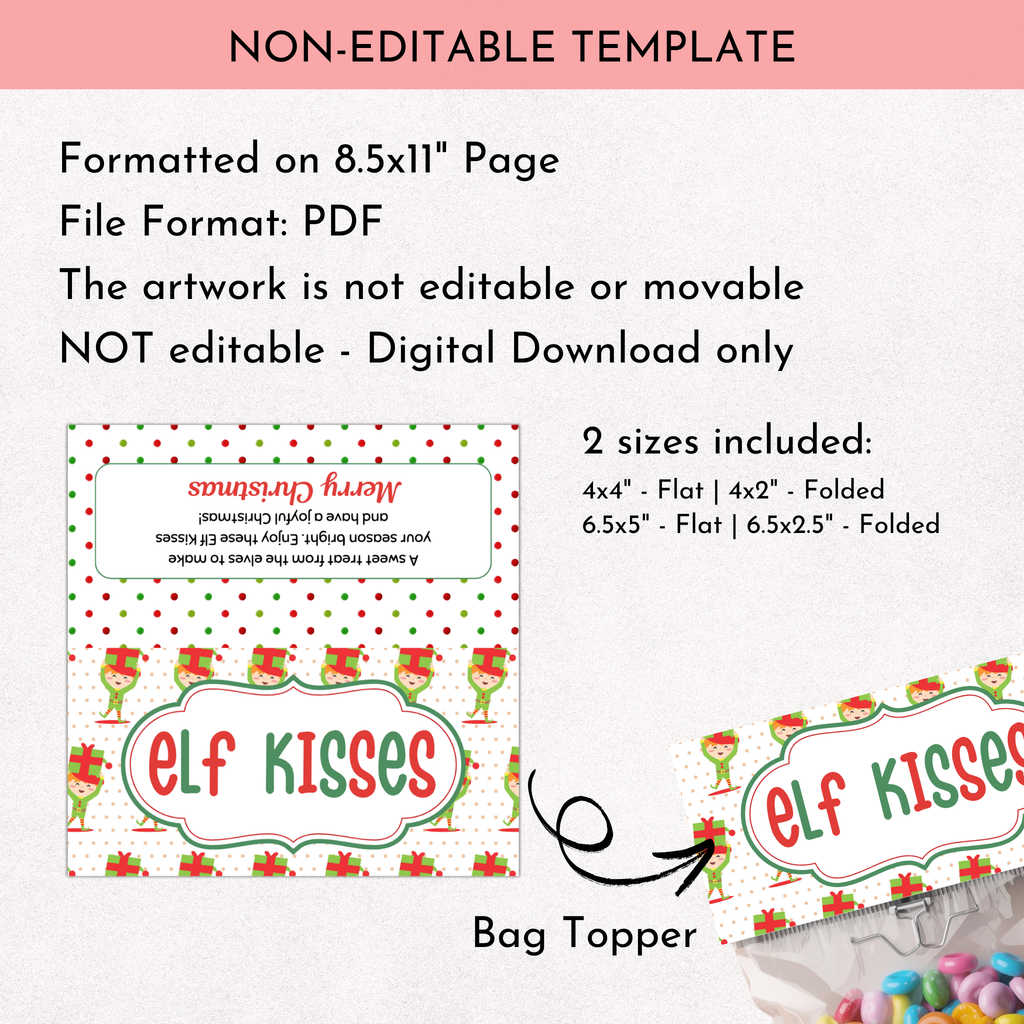 Elf Kisses Bag Topper 01