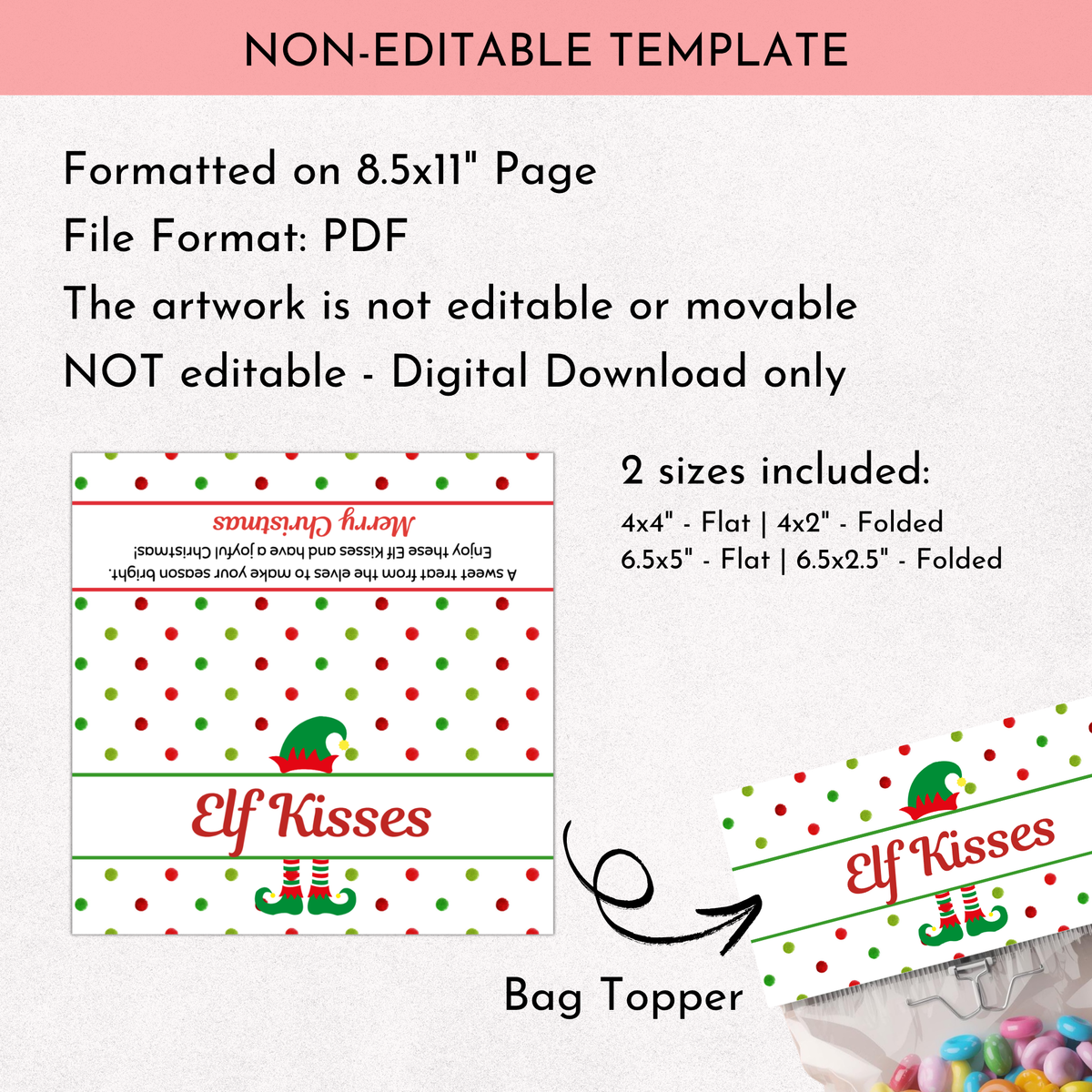 Elf Kisses Bag Topper 02