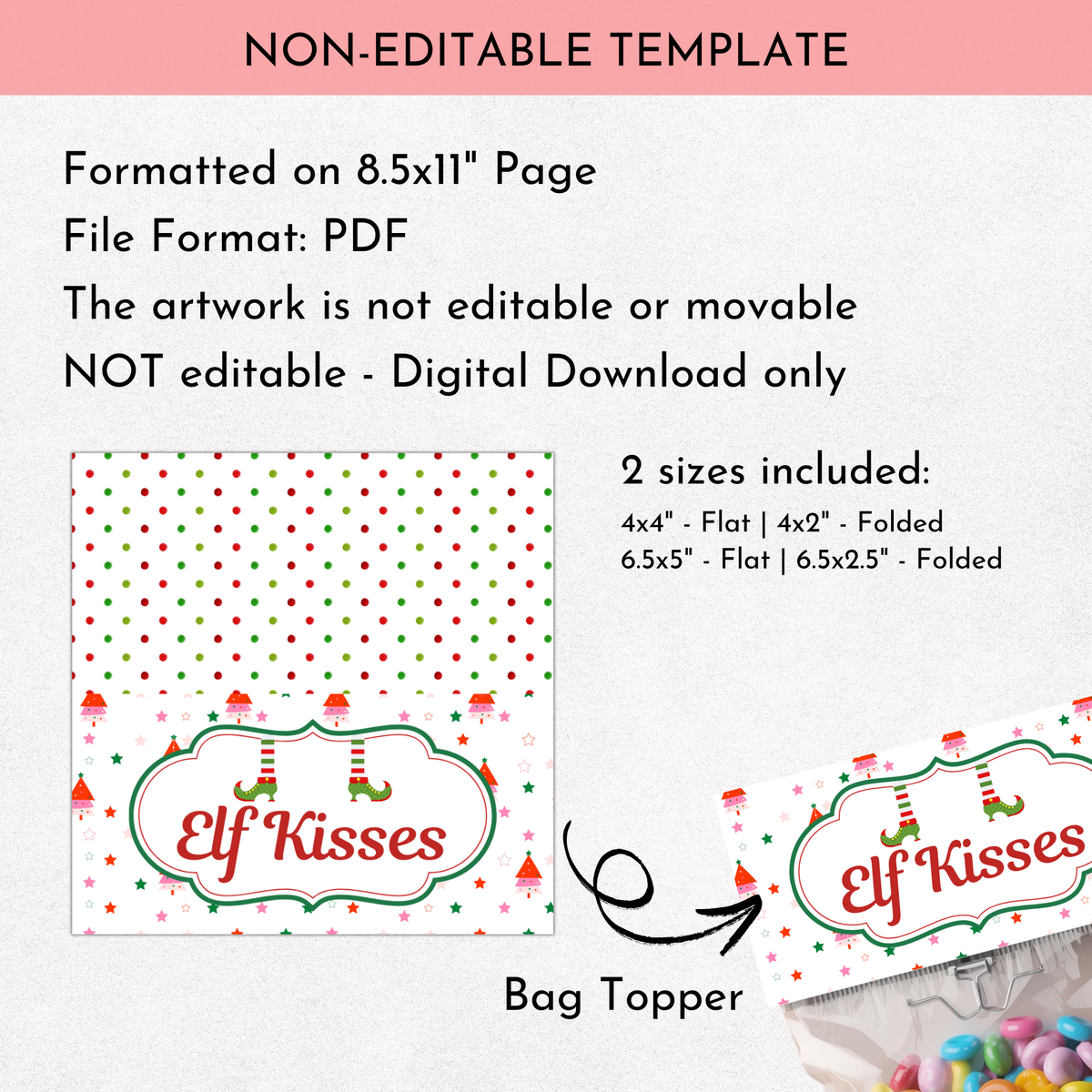 Elf Kisses Bag Topper 03