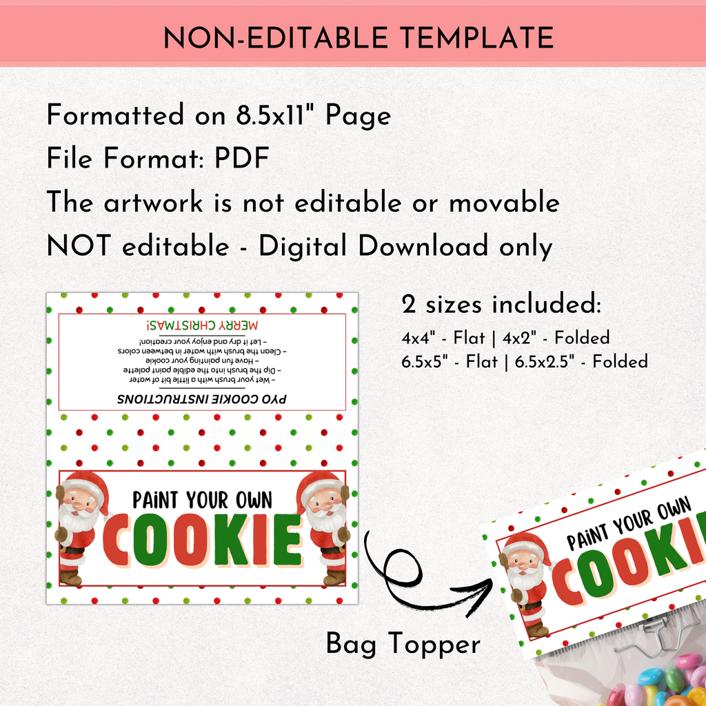 Christmas PYO Cookie Bag Topper