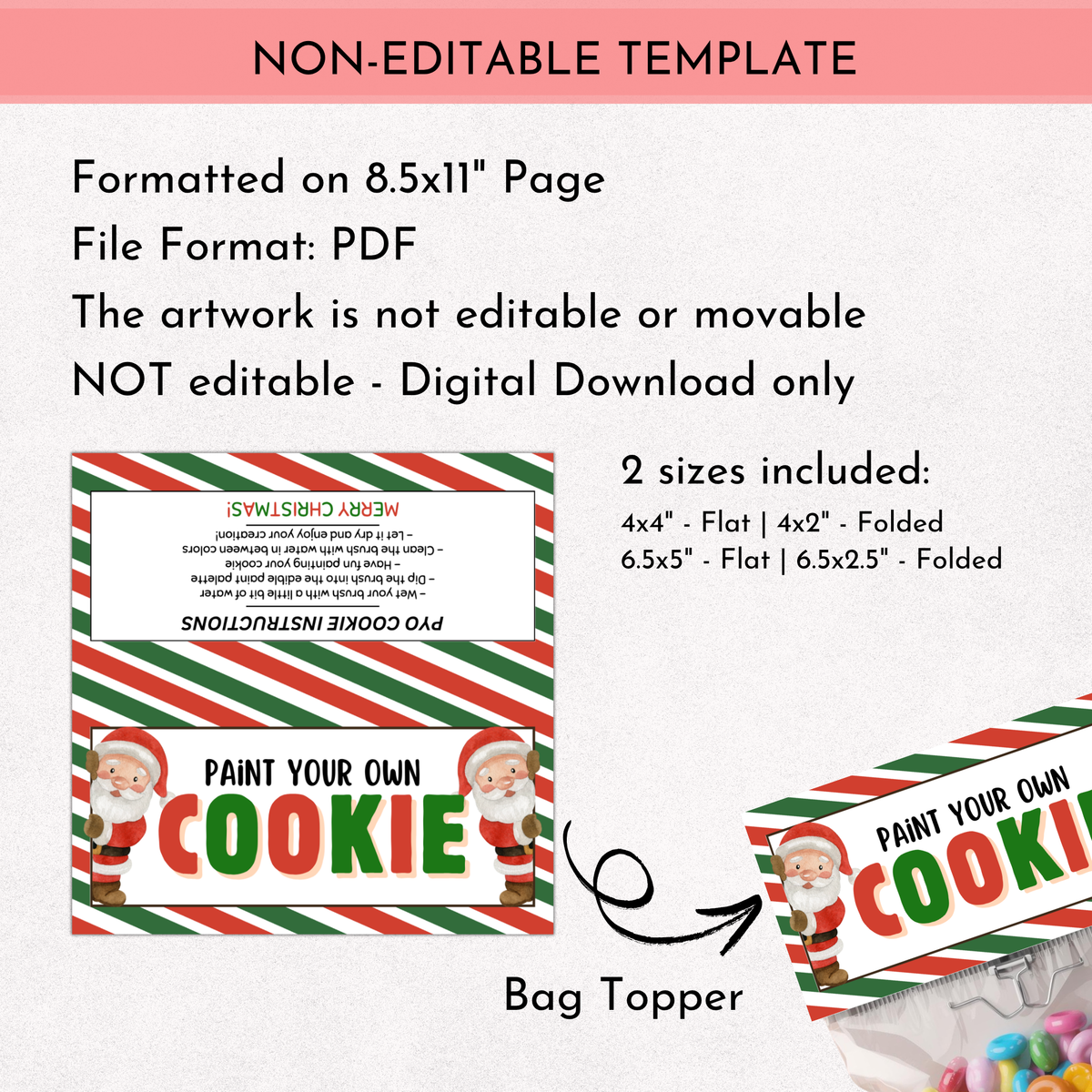Christmas PYO Cookie Bag Topper