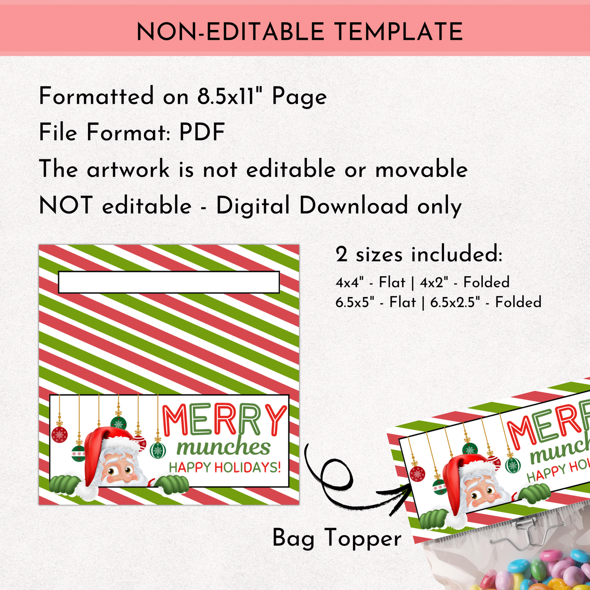 Christmas Bag Topper - Merry Munches