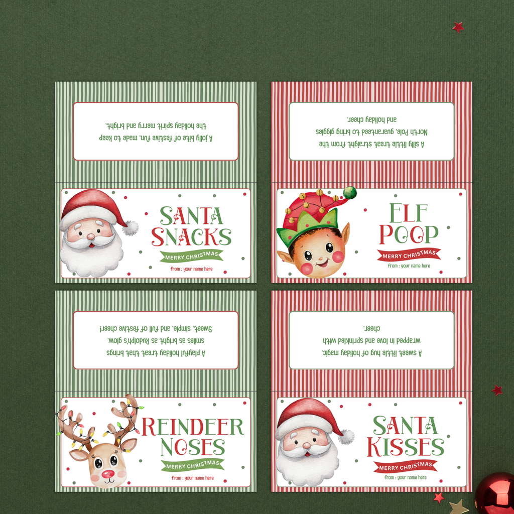 Christmas Treat Bag Toppers Set | Editable