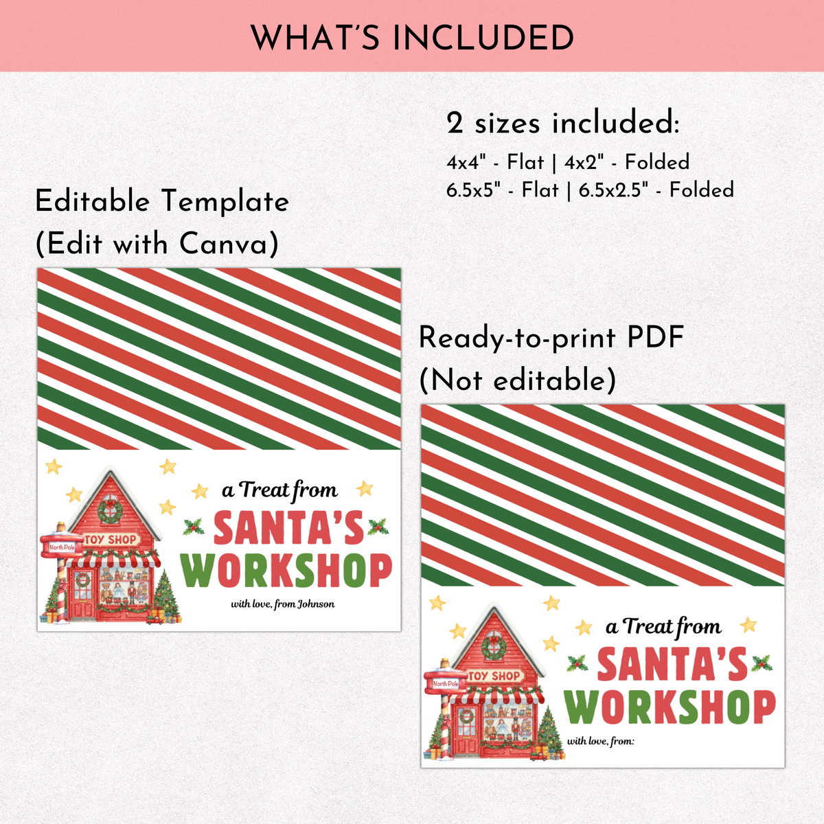 Bag Topper - Santa's Workshop Treat