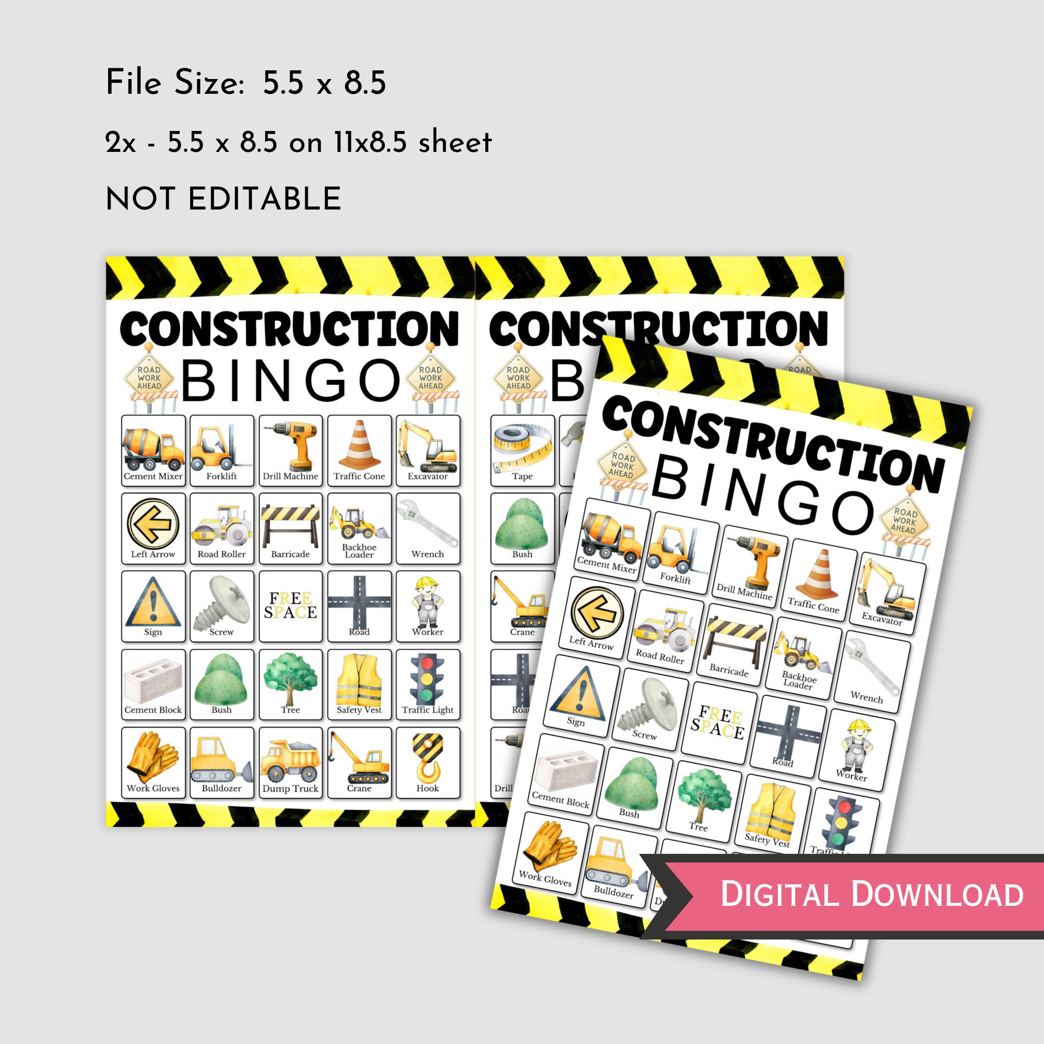 Construction Bingo Game