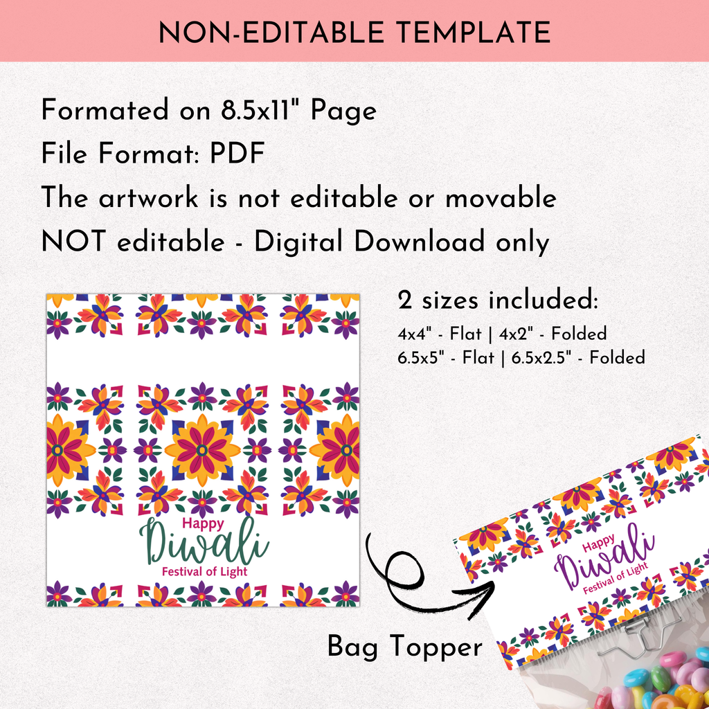 Diwali Treat Bag Topper 2