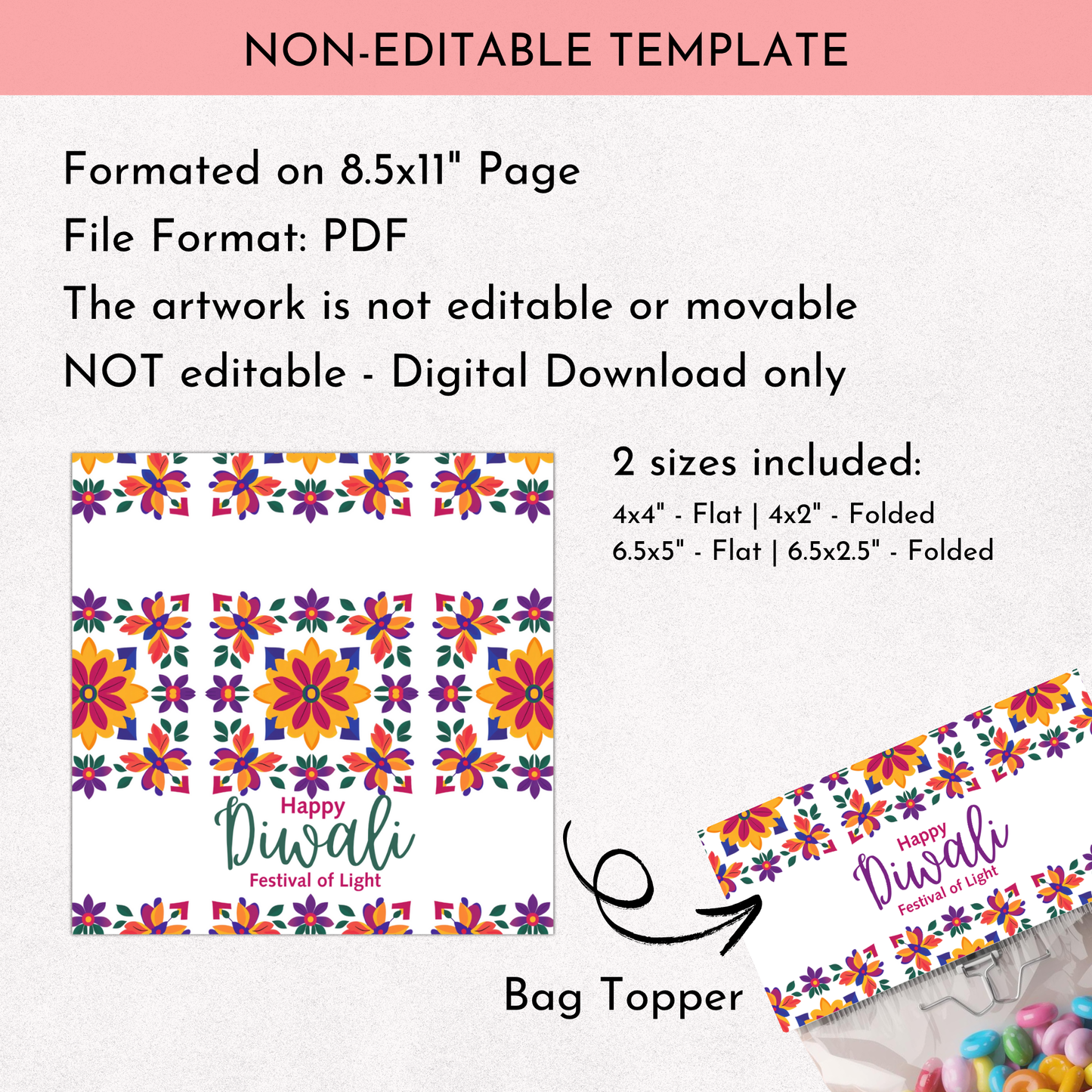 Diwali Treat Bag Topper 2
