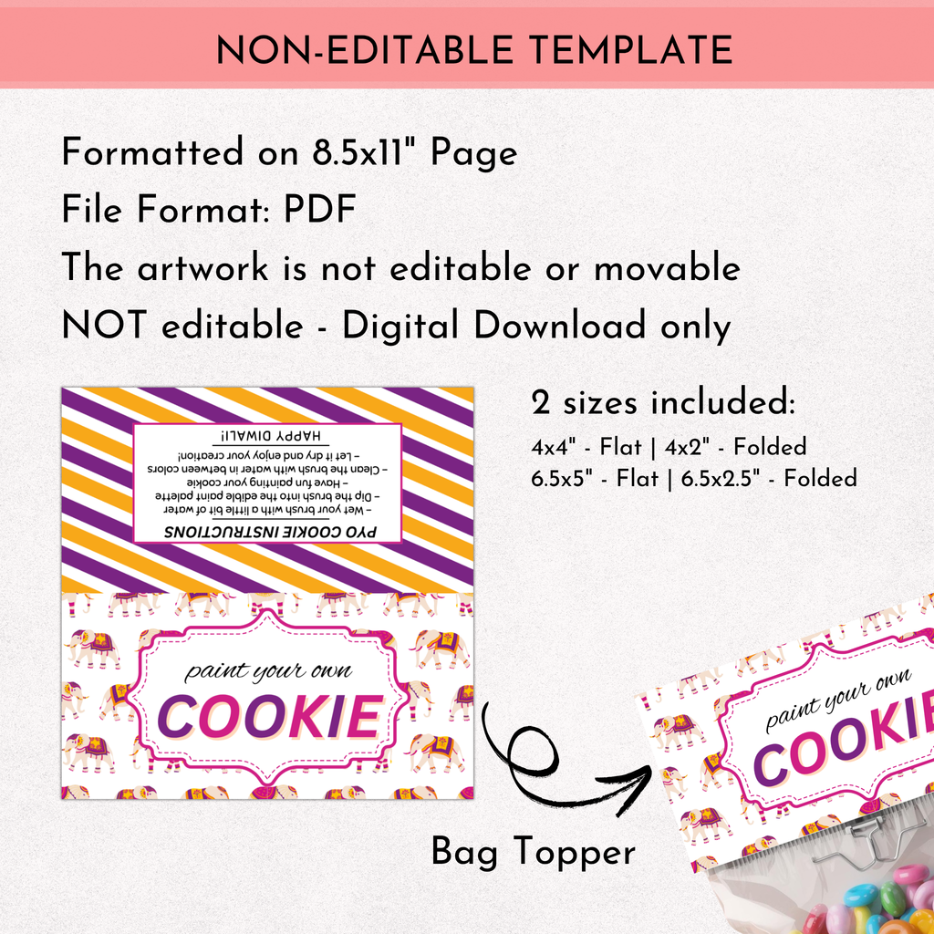 Diwali PYO Cookie Bag Topper
