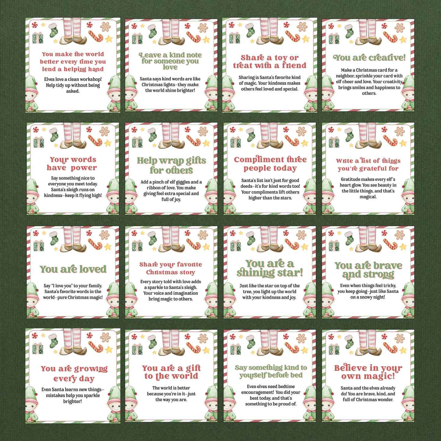 24 Days of Elf Kindness Cards