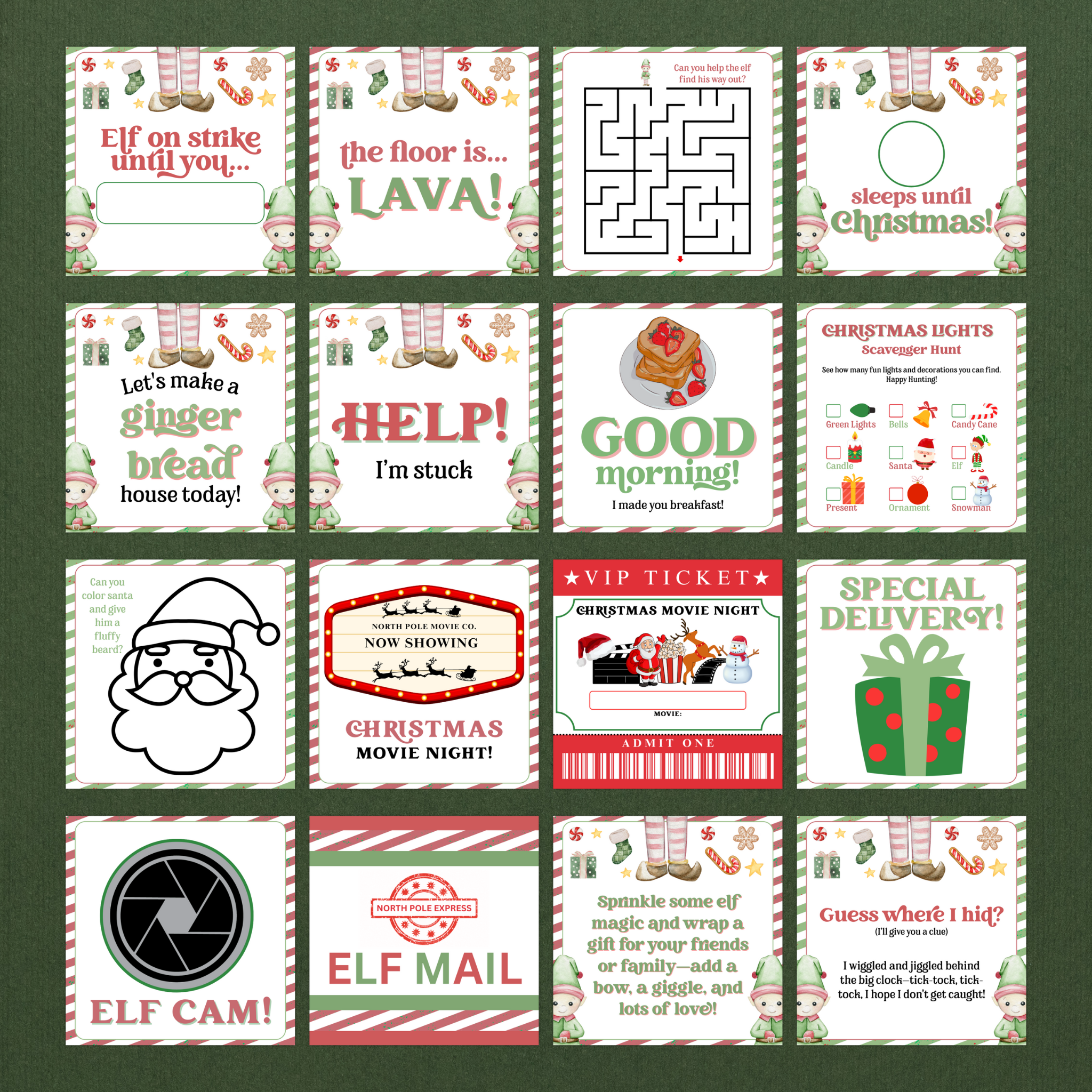 Elf Note | 90 Printable Cards