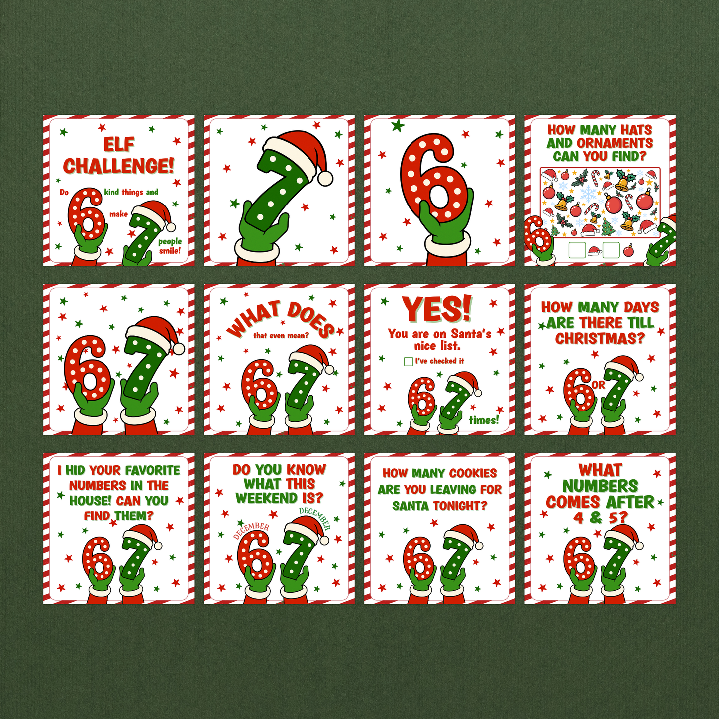 6-7 Theme Elf Note Cards