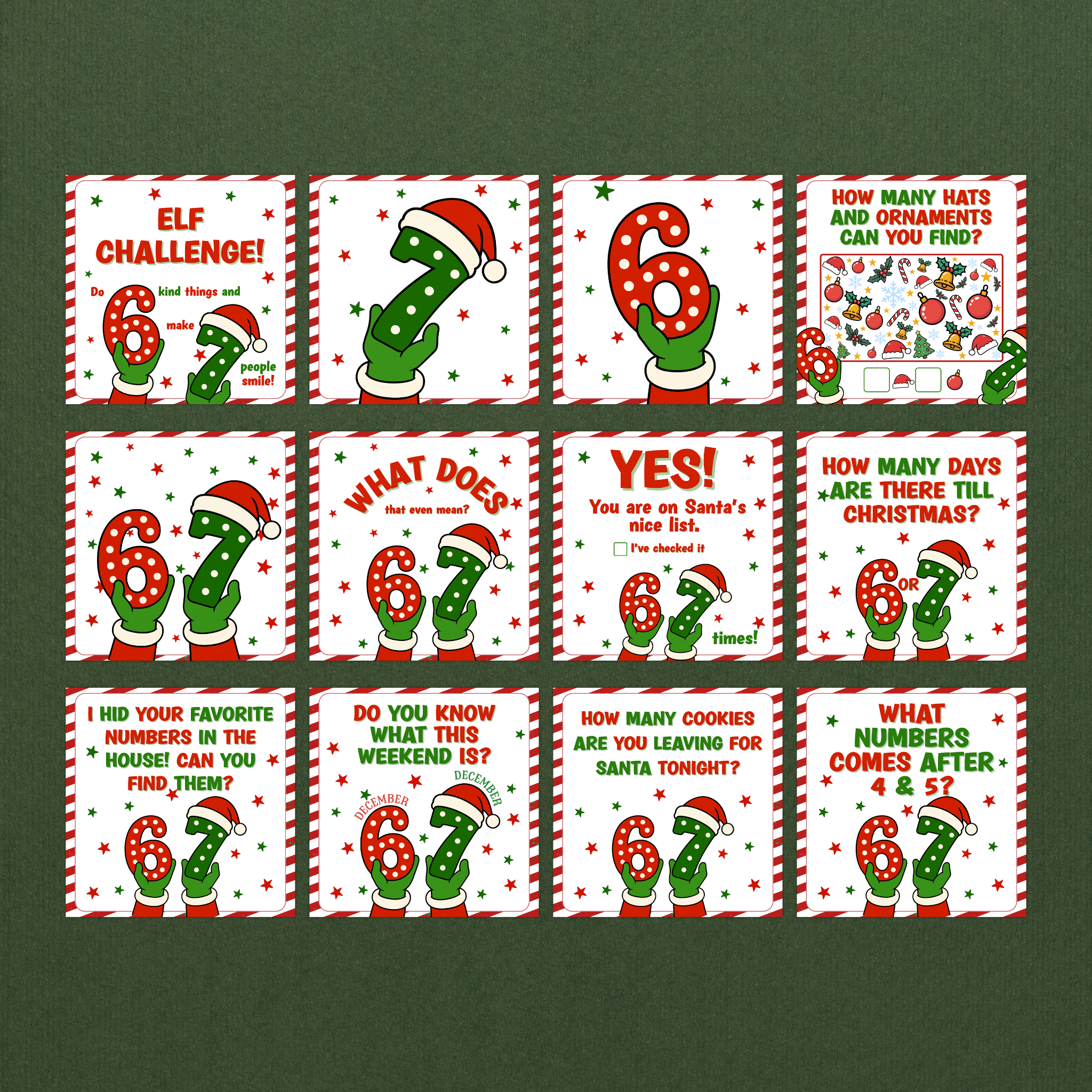 6-7 Theme Elf Note Cards