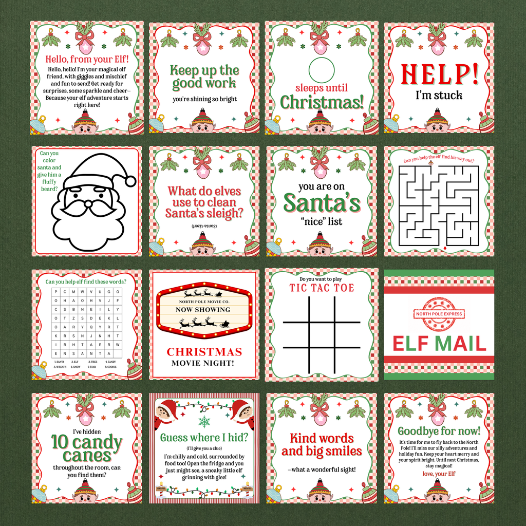 90 Elf Note Cards | Printable