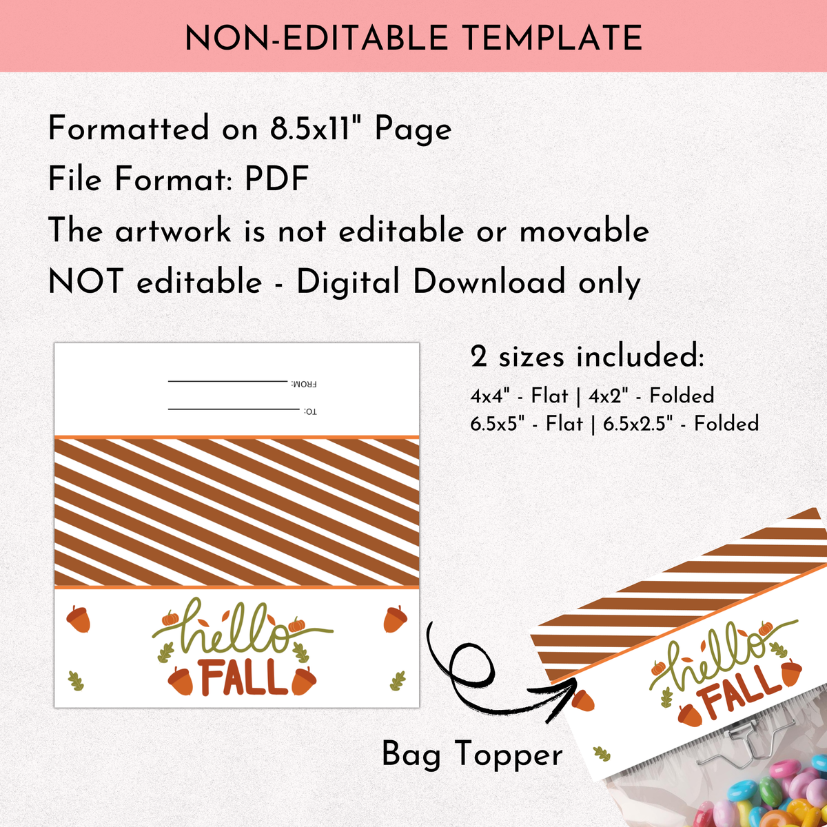 Hello Fall Bag Topper