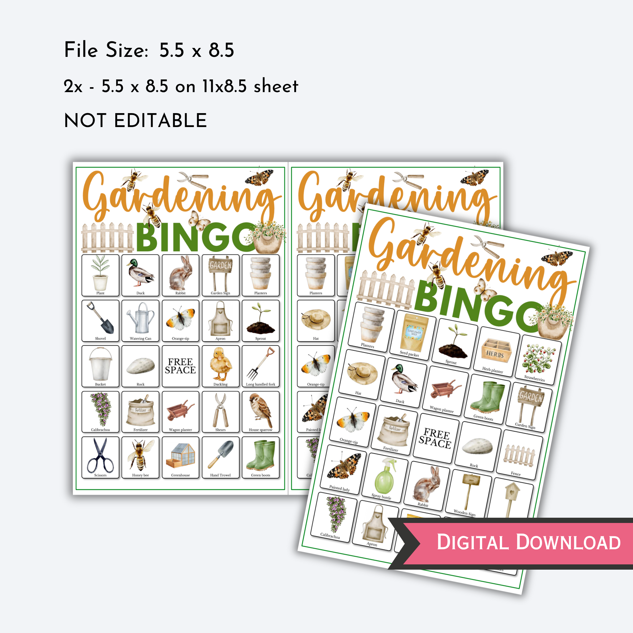 Gardening Bingo Game
