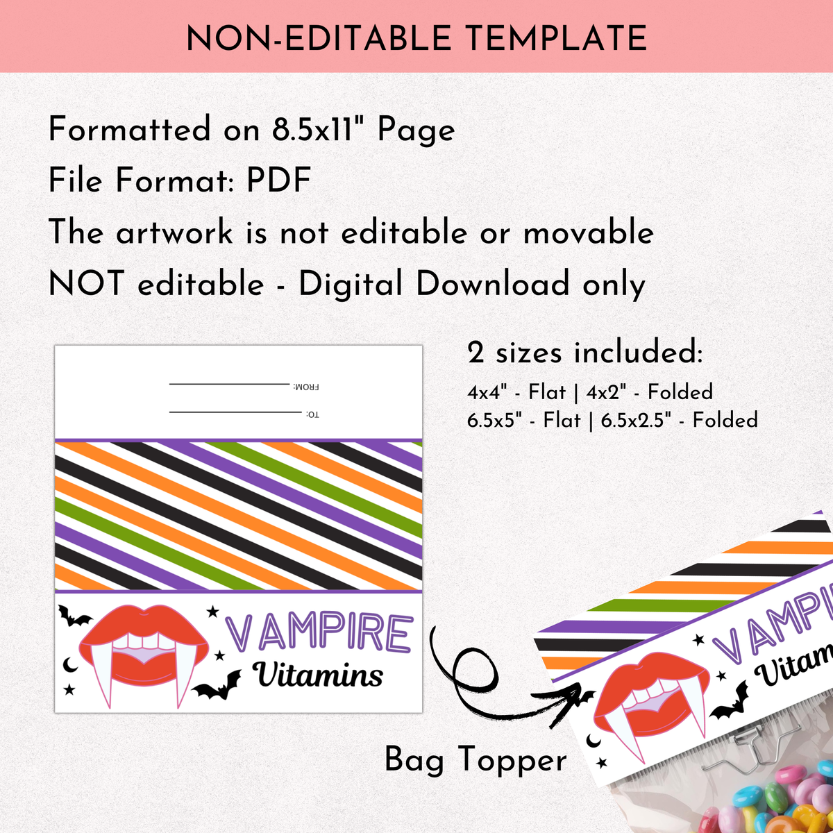 Vampire Vitamins Treat Topper