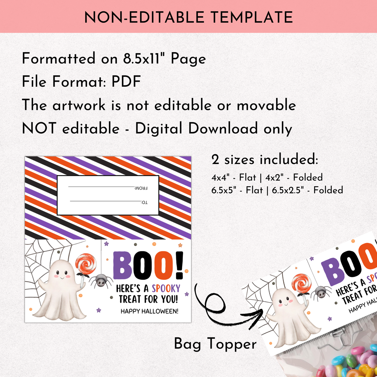 Halloween Boo Bag Topper