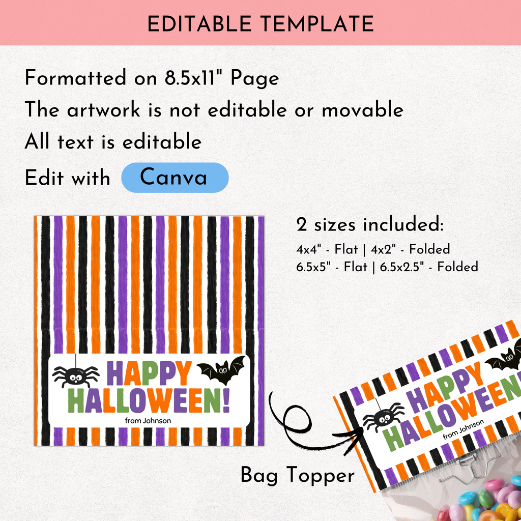 Happy Halloween Bag Topper