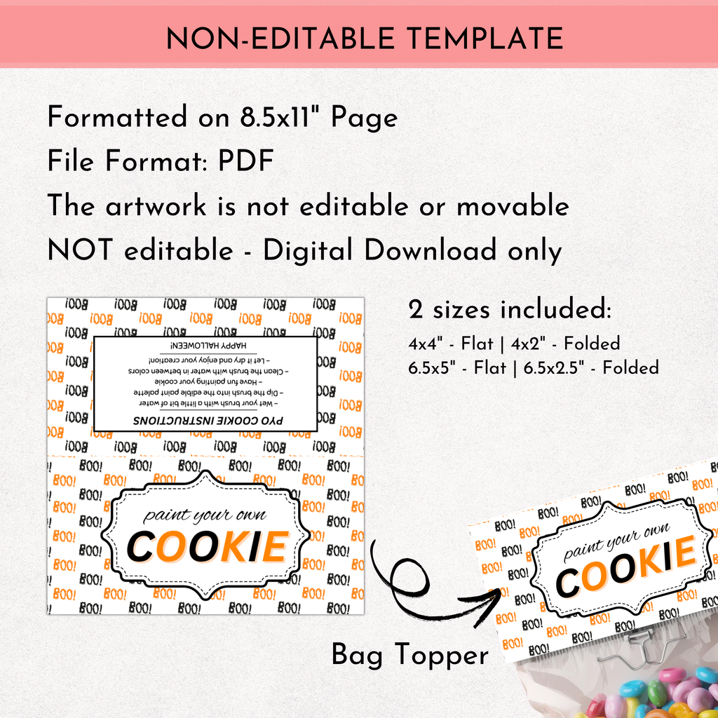 Halloween PYO Cookie Bag Topper