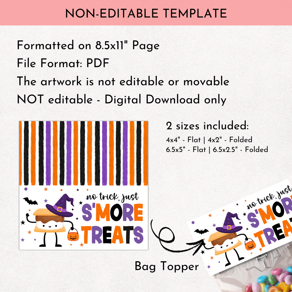 Halloween S'mores Bag Topper