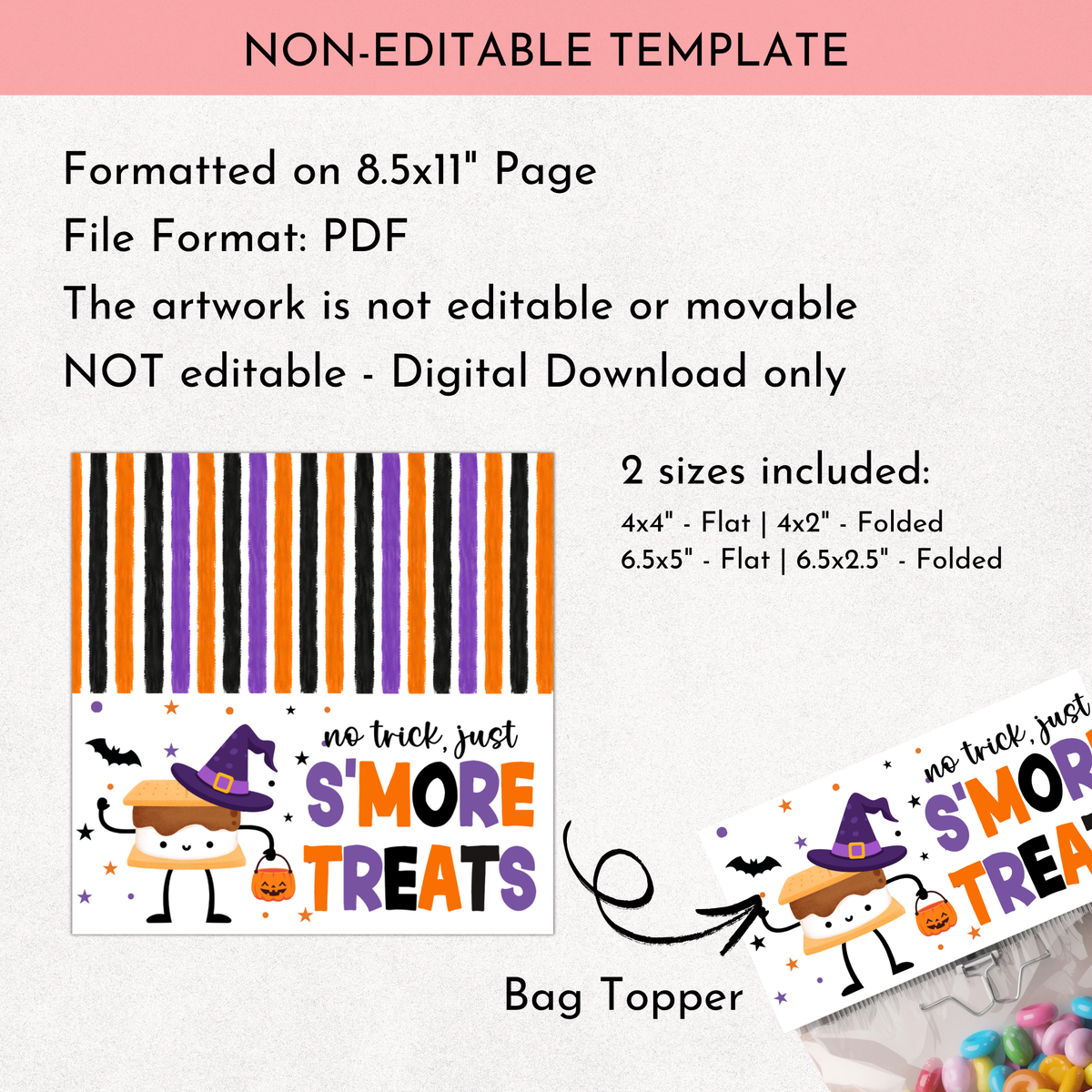 Halloween S'mores Bag Topper