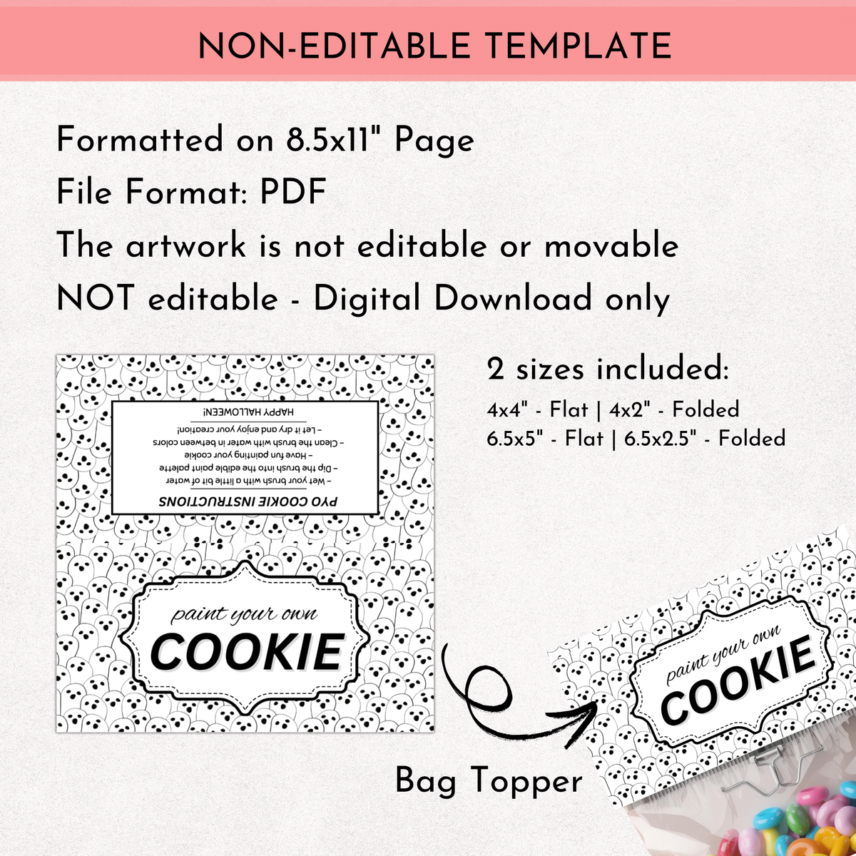 Halloween PYO Cookie Bag Topper 01