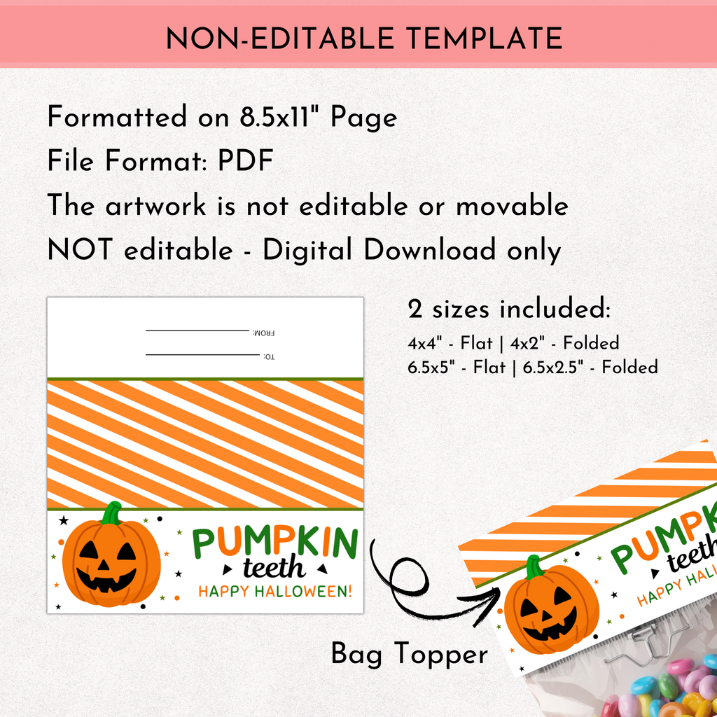 Pumpkin Teeth Bag Topper