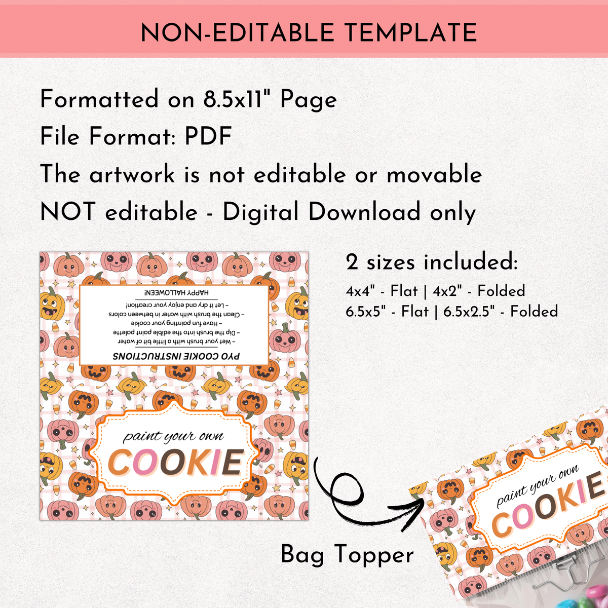 Halloween PYO Cookie Bag Topper 02
