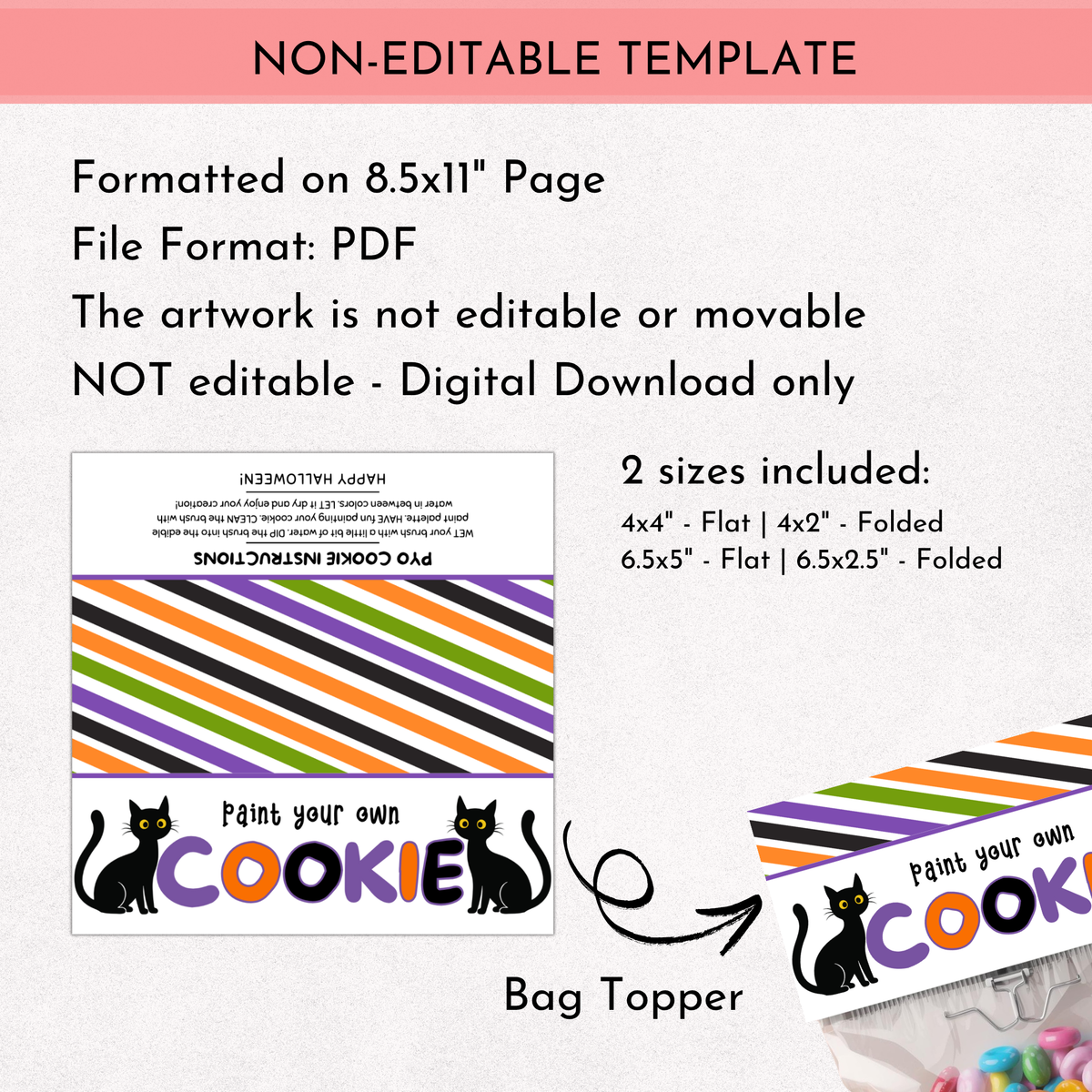 PYO Cookie Bag Topper - Halloween