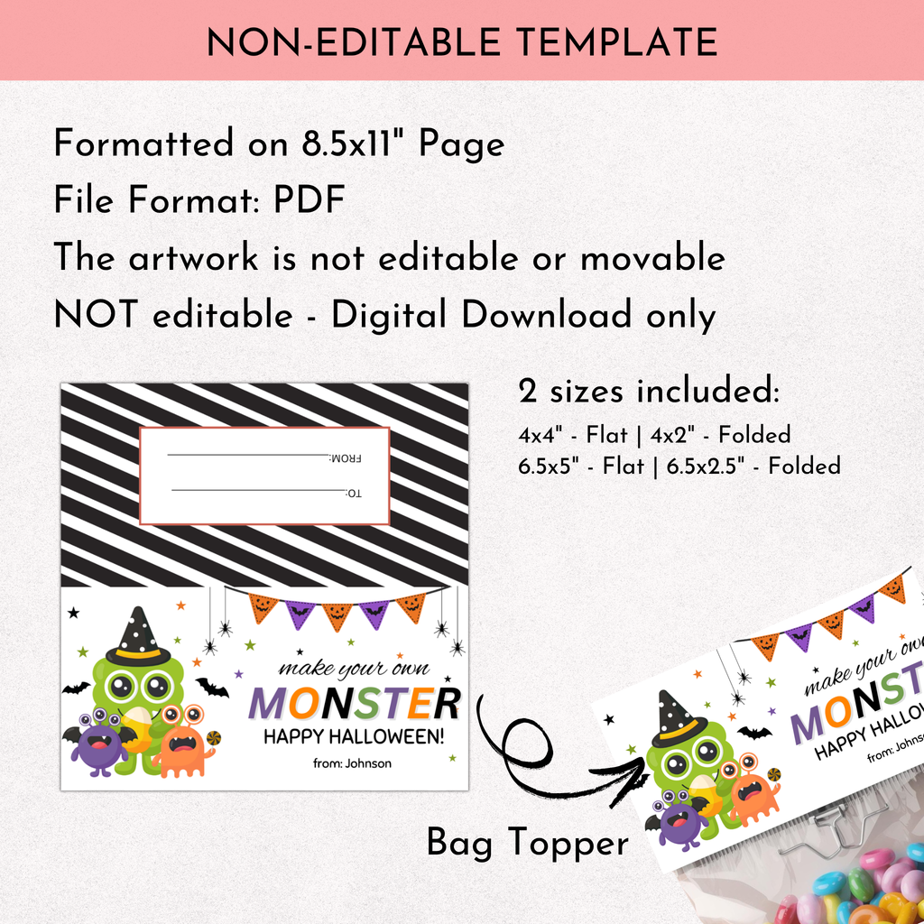 BYO Monster Bag Topper - Halloween