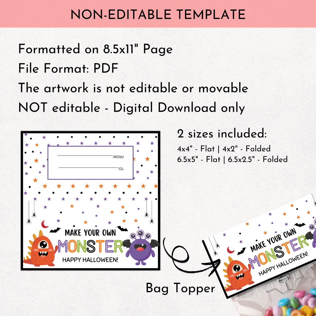 MYO Monster Bag Topper - Halloween