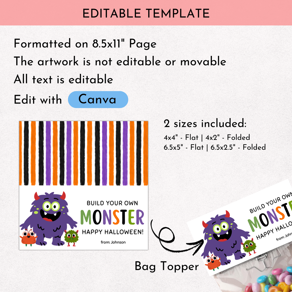 Halloween BYO Monster Bag Topper