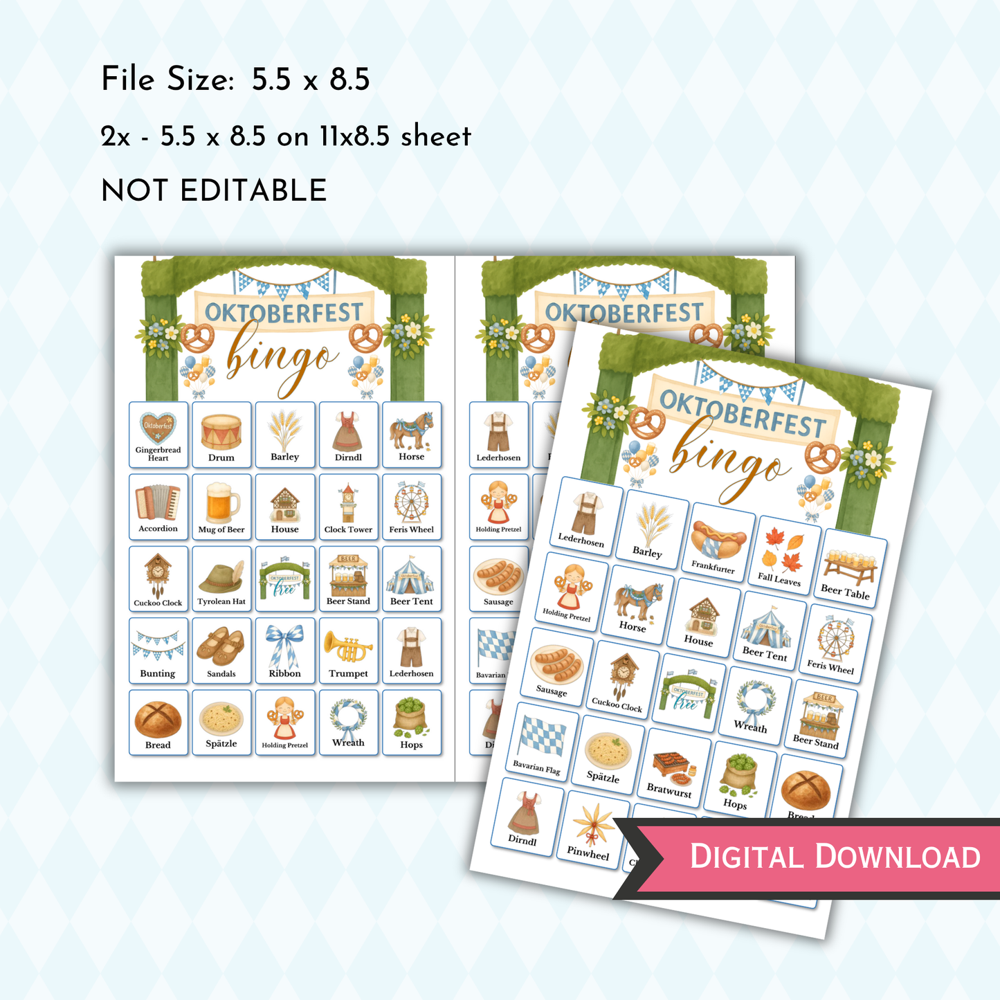 Oktoberfest Bingo Game