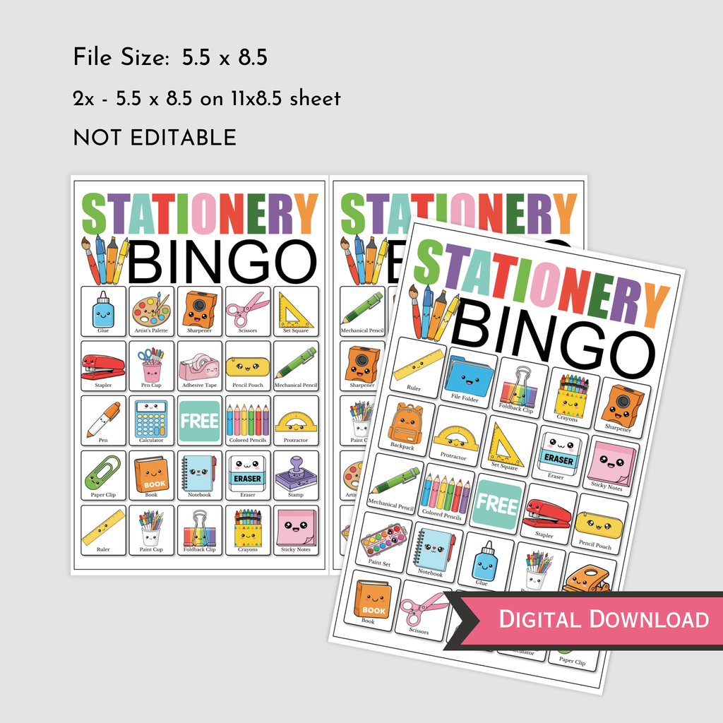 Stationery Bingo Game
