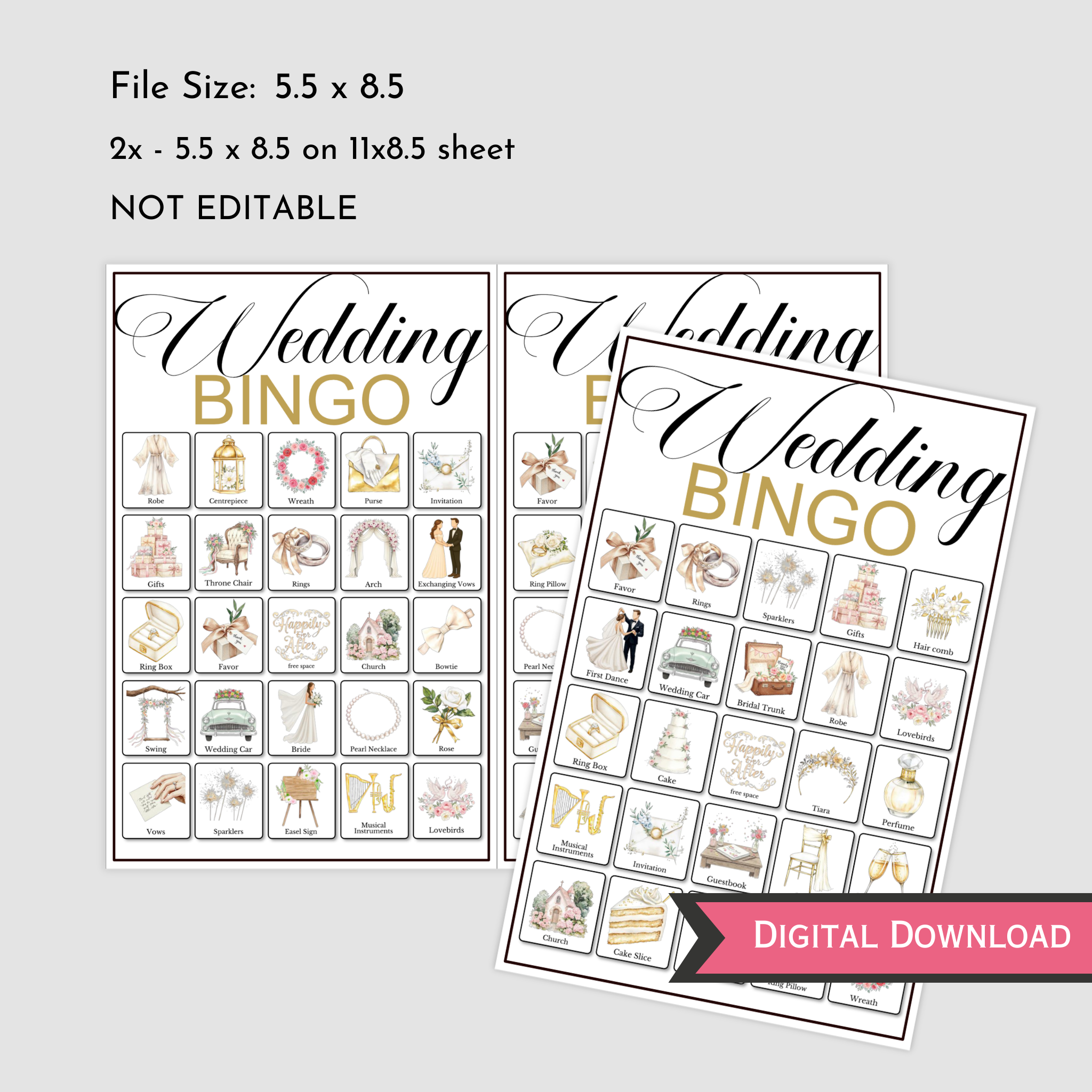 Wedding Bingo | 200 Cards