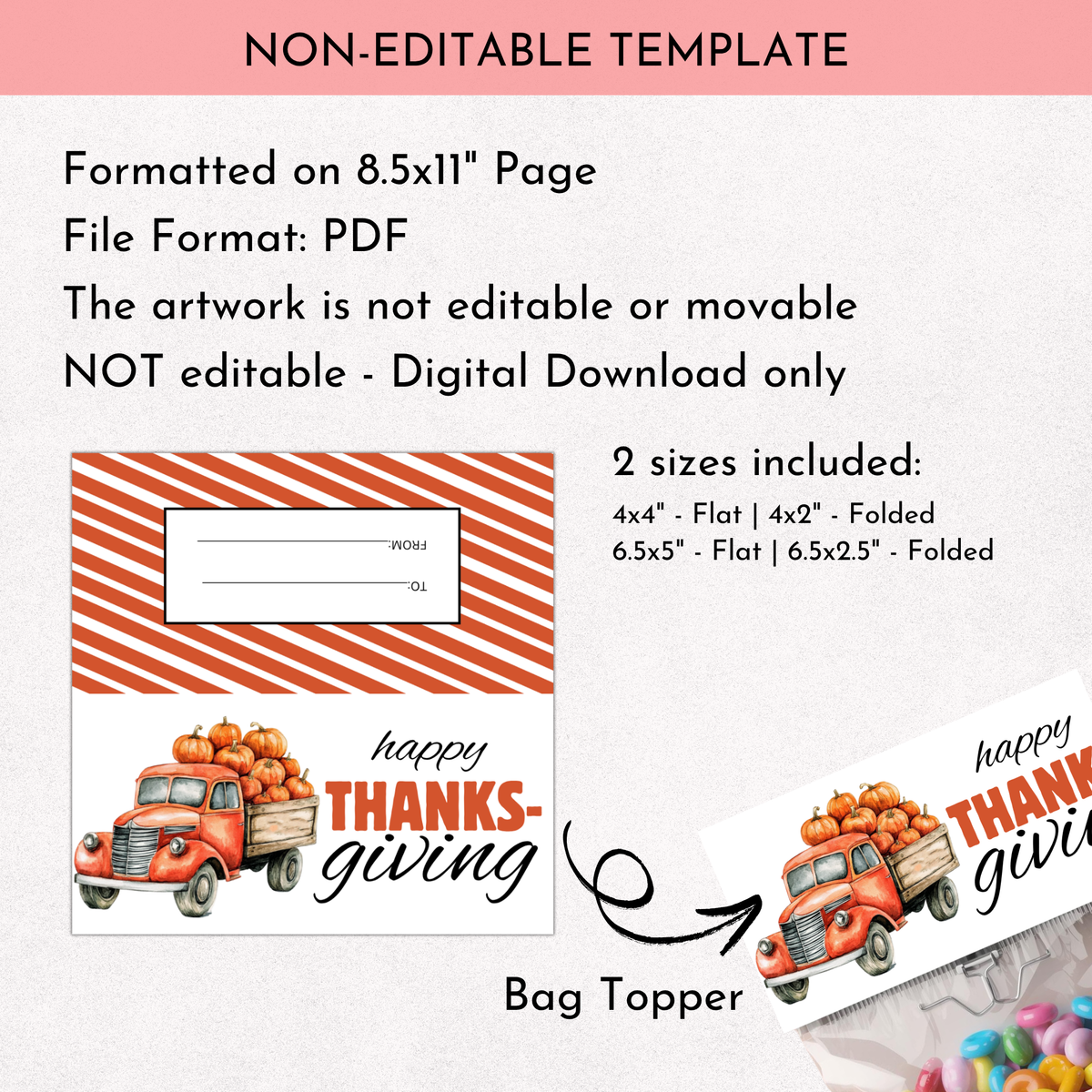 Thanksgiving Bag Topper | 06