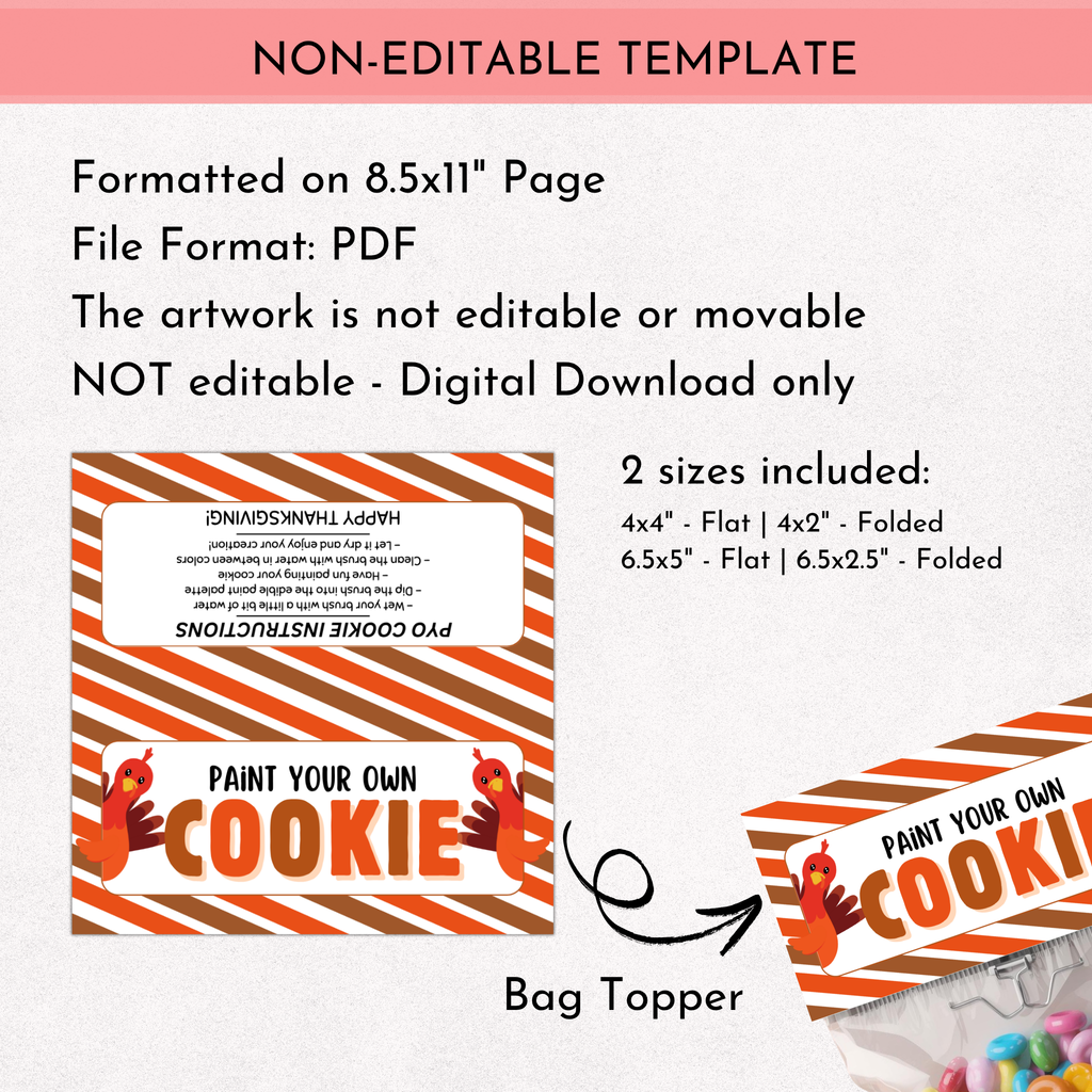 Thanksgiving PYO Cookie Bag Topper
