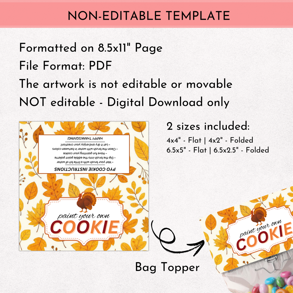 PYO Cookie Bag Topper - Thanksgiving